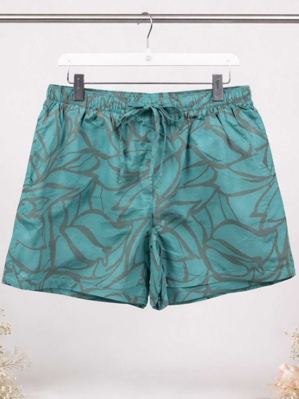 GAP Women's Extra Small XS Shorts Aqua Grey Floral Elastic Waist Shorts